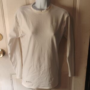 Under Armour Classic White Crew Neck Top I'd Say Women's Medium Or Teen Large
